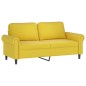 vidaXL Set di Divani 2 pz con Cuscini giallo in Velluto vidaXL Set di Divani 2 pz con Cuscini giallo in Velluto