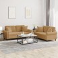 vidaXL Set di Divani 2 pz con Cuscini Marrone in Velluto vidaXL Set di Divani 2 pz con Cuscini Marrone in Velluto