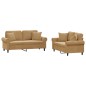 vidaXL Set di Divani 2 pz con Cuscini Marrone in Velluto vidaXL Set di Divani 2 pz con Cuscini Marrone in Velluto