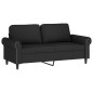 vidaXL Set di Divani 2 pz con Cuscini Nero in Velluto vidaXL Set di Divani 2 pz con Cuscini Nero in Velluto