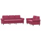 vidaXL Set di Divani 2 pz con Cuscini Rosso Vino in Velluto vidaXL Set di Divani 2 pz con Cuscini Rosso Vino in Velluto