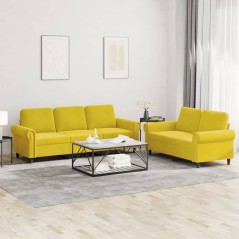 vidaXL Set di Divani 2 pz con Cuscini giallo in Velluto