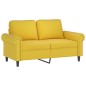 vidaXL Set di Divani 2 pz con Cuscini giallo in Velluto vidaXL Set di Divani 2 pz con Cuscini giallo in Velluto