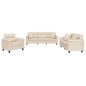vidaXL Set Divani 3 pz con Cuscini Beige in Tessuto Microfibra vidaXL Set Divani 3 pz con Cuscini Beige in Tessuto Microfibra