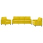 vidaXL Set di Divani 3 pz con Cuscini giallo in Velluto vidaXL Set di Divani 3 pz con Cuscini giallo in Velluto