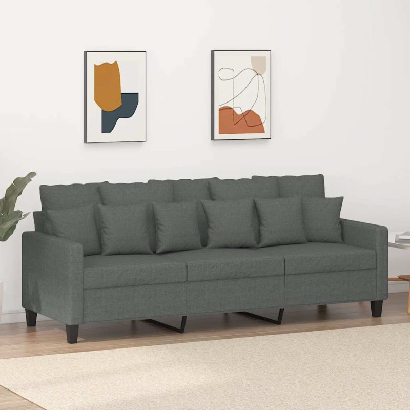 vidaXL Divano a 3 Posti Grigio Chiaro 180 cm in Tessuto vidaXL Divano a 3 Posti Grigio Chiaro 180 cm in Tessuto