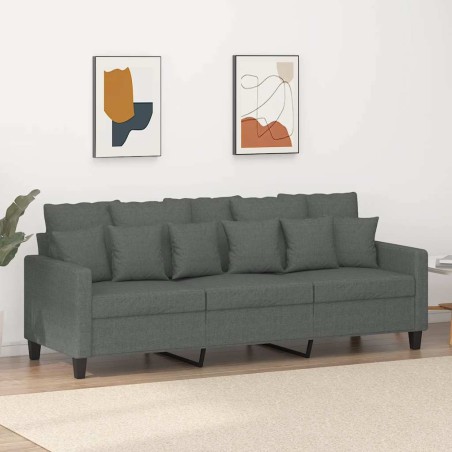 vidaXL Divano a 3 Posti Grigio Chiaro 180 cm in Tessuto