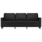 vidaXL Divano a 3 Posti Nero 180 cm in Similpelle