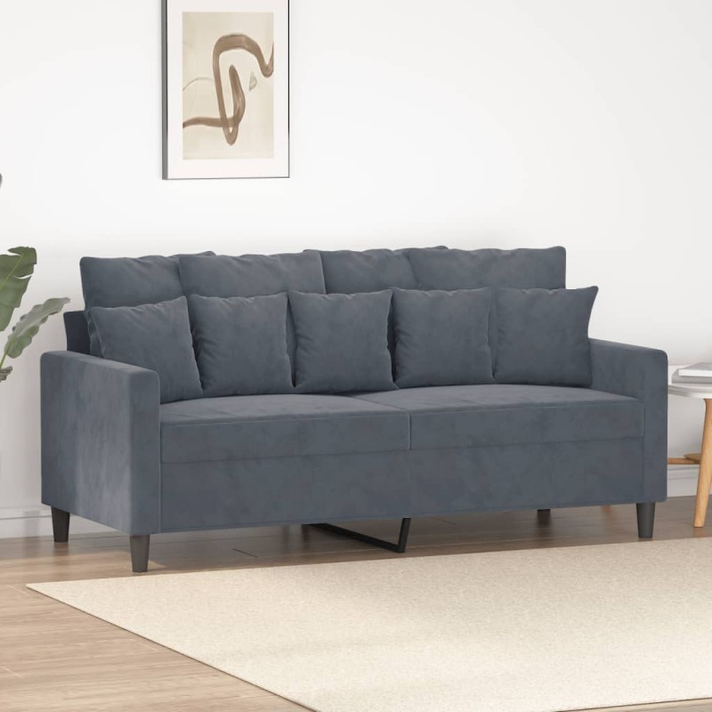 vidaXL Divano a 2 Posti grigio scuro140 cm in Velluto vidaXL Divano a 2 Posti grigio scuro140 cm in Velluto