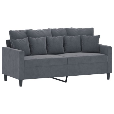 vidaXL Divano a 2 Posti grigio scuro140 cm in Velluto