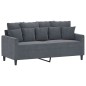 vidaXL Divano a 2 Posti grigio scuro140 cm in Velluto vidaXL Divano a 2 Posti grigio scuro140 cm in Velluto
