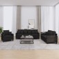 vidaXL Set Divani 3 pz con Cuscini Nero in Tessuto vidaXL Set Divani 3 pz con Cuscini Nero in Tessuto