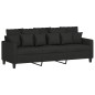 vidaXL Set Divani 3 pz con Cuscini Nero in Tessuto vidaXL Set Divani 3 pz con Cuscini Nero in Tessuto