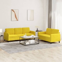 vidaXL Set di Divani 2 pz Giallo in Velluto