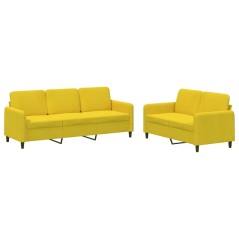 vidaXL Set di Divani 2 pz Giallo in Velluto