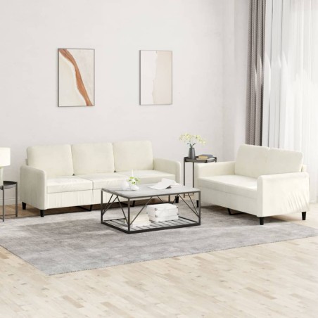 vidaXL Set di Divani 2 pz Crema in Velluto