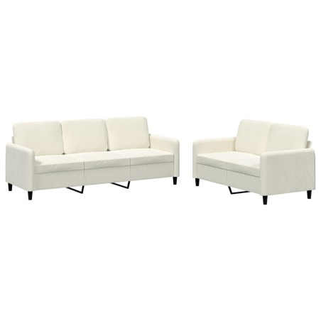 vidaXL Set di Divani 2 pz Crema in Velluto