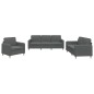 vidaXL Set di Divani 3 pz con Cuscini Grigio Scuro in Tessuto vidaXL Set di Divani 3 pz con Cuscini Grigio Scuro in Tessuto