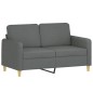 vidaXL Set di Divani 3 pz con Cuscini Grigio Scuro in Tessuto vidaXL Set di Divani 3 pz con Cuscini Grigio Scuro in Tessuto