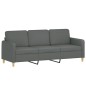 vidaXL Set di Divani 3 pz con Cuscini Grigio Scuro in Tessuto vidaXL Set di Divani 3 pz con Cuscini Grigio Scuro in Tessuto
