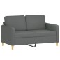 vidaXL Set di Divani 2 pz con Cuscini Grigio Scuro in Tessuto vidaXL Set di Divani 2 pz con Cuscini Grigio Scuro in Tessuto