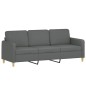 vidaXL Set di Divani 2 pz con Cuscini Grigio Scuro in Tessuto vidaXL Set di Divani 2 pz con Cuscini Grigio Scuro in Tessuto