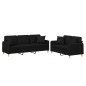 vidaXL Set Divani 2 pz con Cuscini Nero in Tessuto