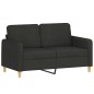 vidaXL Set Divani 2 pz con Cuscini Nero in Tessuto