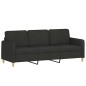 vidaXL Set Divani 2 pz con Cuscini Nero in Tessuto