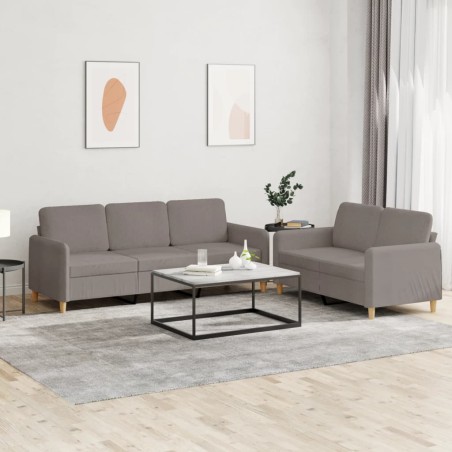 vidaXL Set di Divani 2 pz con Cuscini Tortora in Tessuto