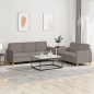 vidaXL Set di Divani 2 pz con Cuscini Tortora in Tessuto vidaXL Set di Divani 2 pz con Cuscini Tortora in Tessuto