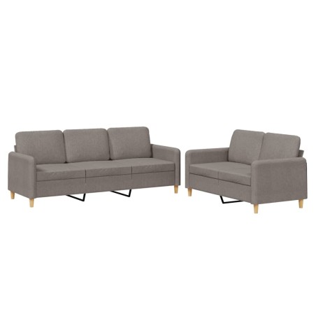vidaXL Set di Divani 2 pz con Cuscini Tortora in Tessuto
