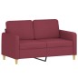 vidaXL Set di Divani 3 pz con Cuscini Rosso Vino in Tessuto vidaXL Set di Divani 3 pz con Cuscini Rosso Vino in Tessuto