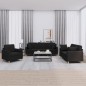 vidaXL Set Divani 3 pz con Cuscini Nero in Tessuto vidaXL Set Divani 3 pz con Cuscini Nero in Tessuto
