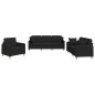 vidaXL Set Divani 3 pz con Cuscini Nero in Tessuto vidaXL Set Divani 3 pz con Cuscini Nero in Tessuto