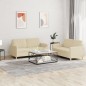 vidaXL Set di Divani 2 pz con Cuscini Crema in Tessuto vidaXL Set di Divani 2 pz con Cuscini Crema in Tessuto