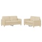 vidaXL Set di Divani 2 pz con Cuscini Crema in Tessuto vidaXL Set di Divani 2 pz con Cuscini Crema in Tessuto