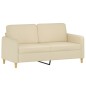vidaXL Set di Divani 2 pz con Cuscini Crema in Tessuto vidaXL Set di Divani 2 pz con Cuscini Crema in Tessuto