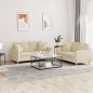 vidaXL Set Divani 2 pz con Cuscini Crema in Tessuto vidaXL Set Divani 2 pz con Cuscini Crema in Tessuto