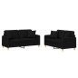 vidaXL Set Divani 2 pz con Cuscini Nero in Tessuto vidaXL Set Divani 2 pz con Cuscini Nero in Tessuto