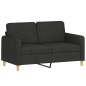 vidaXL Set Divani 2 pz con Cuscini Nero in Tessuto vidaXL Set Divani 2 pz con Cuscini Nero in Tessuto