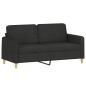 vidaXL Set Divani 2 pz con Cuscini Nero in Tessuto vidaXL Set Divani 2 pz con Cuscini Nero in Tessuto