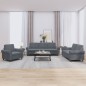 vidaXL Set di Divani 3 pz con Cuscini Grigio Scuro in Velluto vidaXL Set di Divani 3 pz con Cuscini Grigio Scuro in Velluto