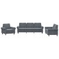 vidaXL Set di Divani 3 pz con Cuscini Grigio Scuro in Velluto vidaXL Set di Divani 3 pz con Cuscini Grigio Scuro in Velluto