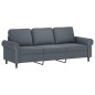 vidaXL Set di Divani 3 pz con Cuscini Grigio Scuro in Velluto vidaXL Set di Divani 3 pz con Cuscini Grigio Scuro in Velluto