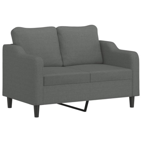 vidaXL Divano a 2 Posti Grigio Scuro 120 cm in Tessuto
