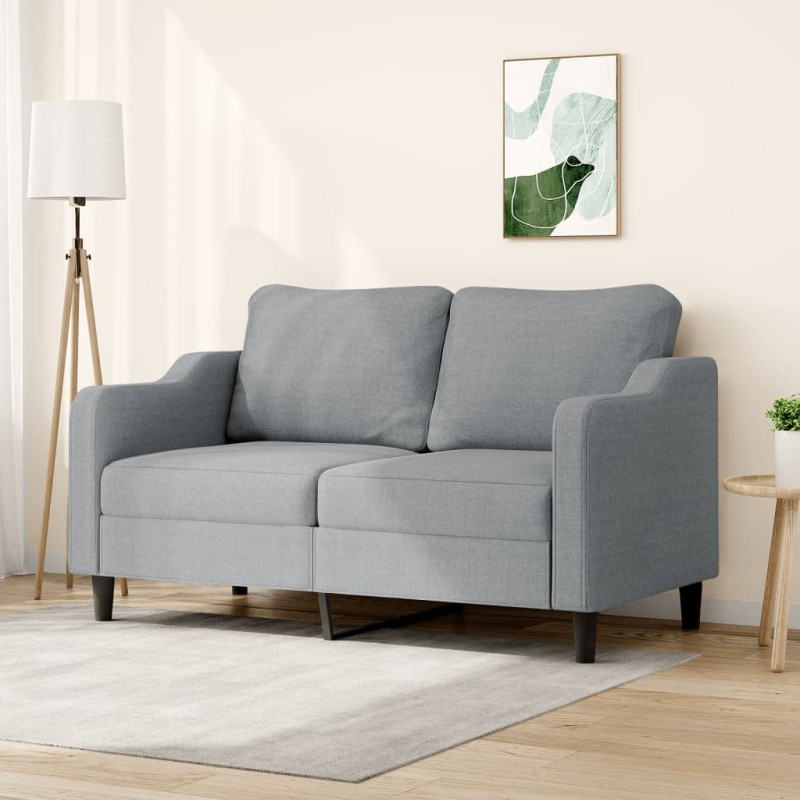 vidaXL Divano a 2 Posti Grigio Chiaro 140 cm in Tessuto vidaXL Divano a 2 Posti Grigio Chiaro 140 cm in Tessuto