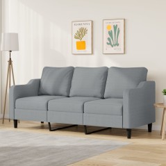 vidaXL Divano a 3 Posti Grigio Chiaro 180 cm in Tessuto