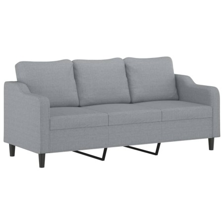 vidaXL Divano a 3 Posti Grigio Chiaro 180 cm in Tessuto