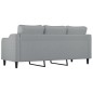 vidaXL Divano a 3 Posti Grigio Chiaro 180 cm in Tessuto vidaXL Divano a 3 Posti Grigio Chiaro 180 cm in Tessuto